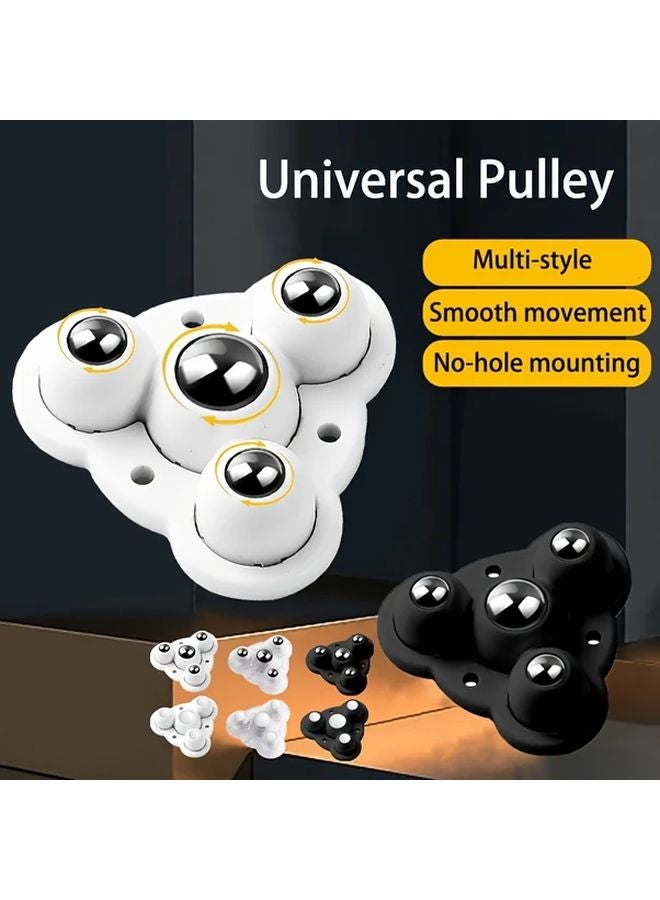 Triangular Type Self Adhesive Furniture Wheels 4 Beads No Drill Sliding Feet Single Pack - Image 2