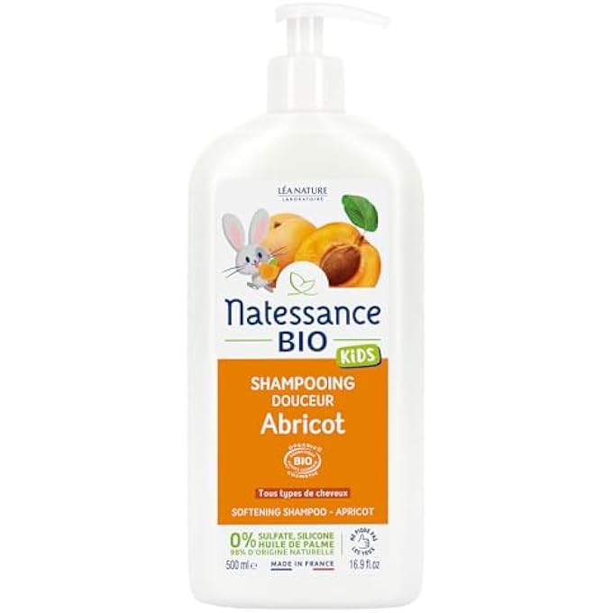 Natessance NATUREL KIDS CARE APRICOT SHOWER GEL AND SHAMPOO, 500 ML - Image 1