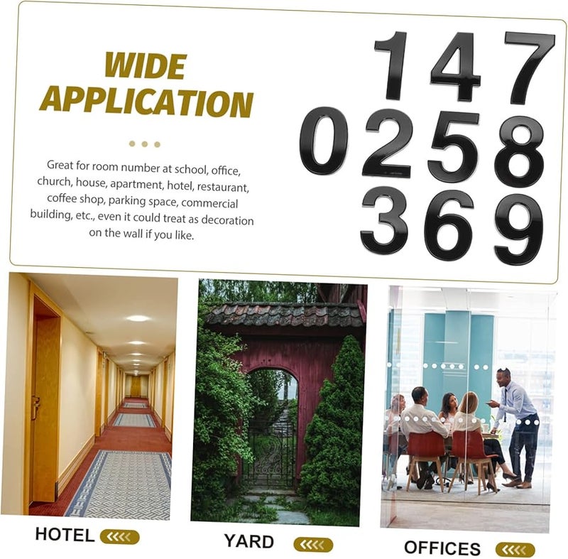 أرقام أبواب ذاتية اللصق على الطراز العتيق مطلي 10 قطع لتزيين صندوق البريد المنزلي أو المكتب - Image 4