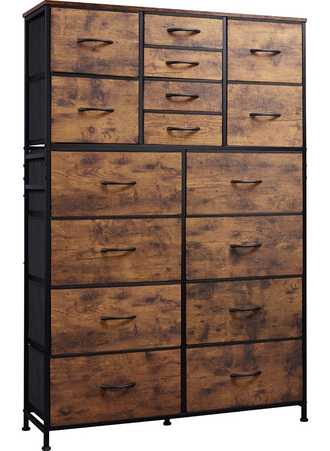 NKX 16-drawer large size Fabric model For inside Home Bed Room Storage Cabinet Brown Color 100cm - Image 1