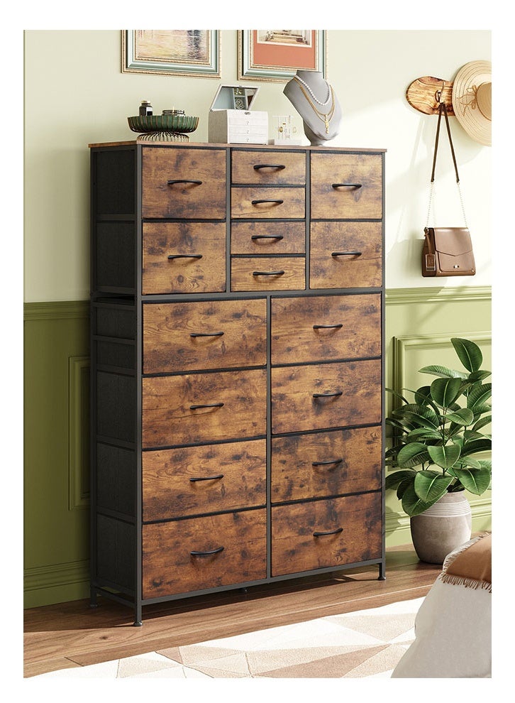 NKX 16-drawer large size Fabric model For inside Home Bed Room Storage Cabinet Brown Color 100cm - Image 2