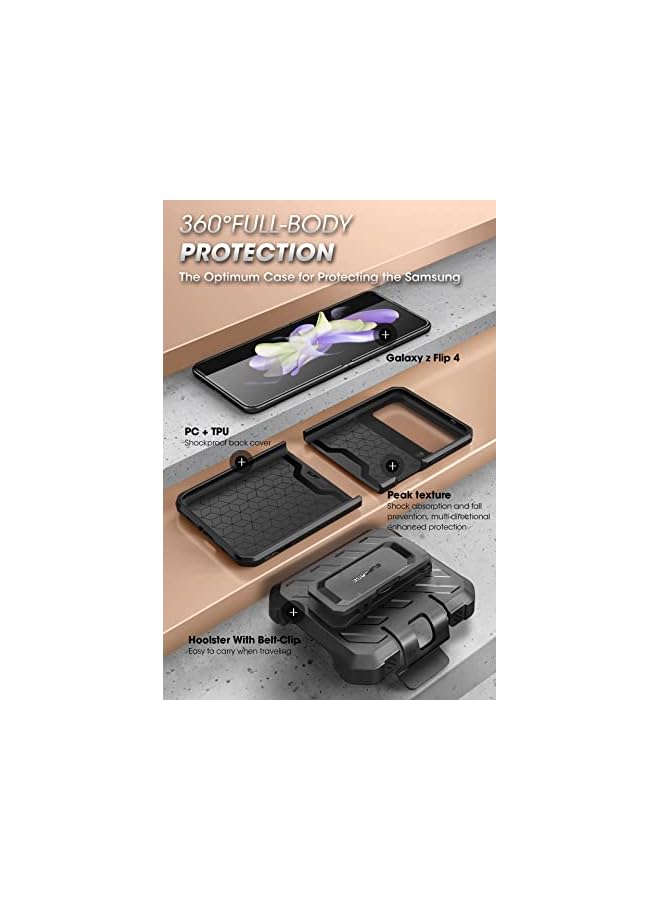 SupCase Unicorn Beetle Pro Series Case for Samsung Galaxy Z Flip 4 5G (2022), Full-Body Dual Layer Rugged Protective Case with Holster - Image 4