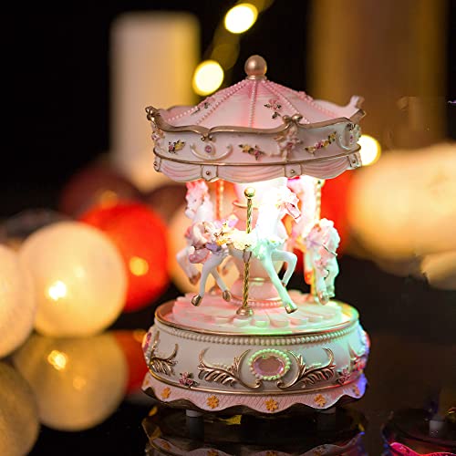 LOVE FOR YOU Gift Wrapped Music Box Carousel Horse Color Lights Unicorn Musical Merry-Go-Round for Girls Women Kids Sister Daughter Mom Granddaughter Grandma Christmas Birthday Presents Gifts - Image 5