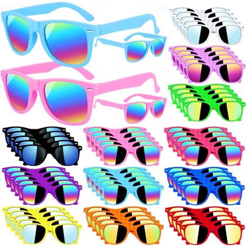 Oleitodh 60 Pcs Kids Sunglasses Bulk Party FavorsNeon Party Sunglasses for Boys Girls Summer Pool Beach Party Favors SuppliesGift for Birthday Party and Outdoor Activity Age 38 - Image 1