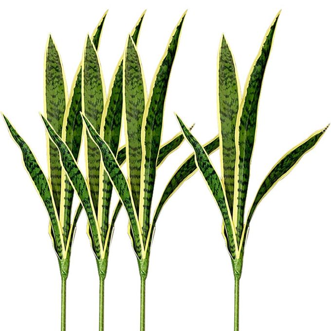 4 PCS ARTIFICIAL SANSEVIERIA PLANTS 30 INCH TALL FAKE SNAKE FAUX PLANT FOR INDOOR AND OUTDOOR HOME GARDEN OFFICE STORE DECORATION YELLOW EDGE
