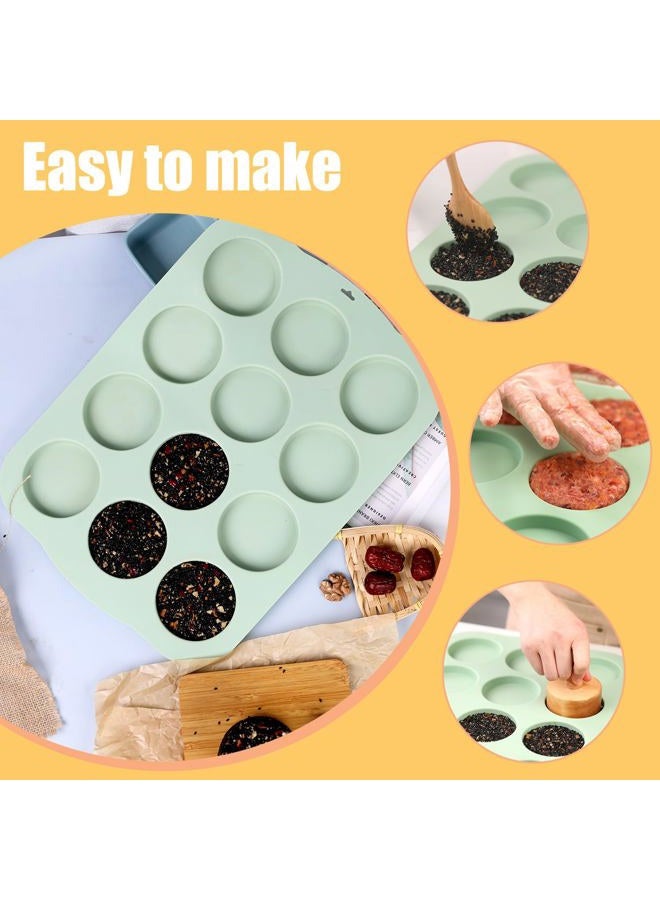QELEG 2 Pieces 12 Cavity Silicone Molds Baking Molds Chocolate Cookie Molds for Oreo Cookie, Dessert, Jelly, Pudding, Candy, Cake, Biscuit, Handmade Resin, Soap - Image 3