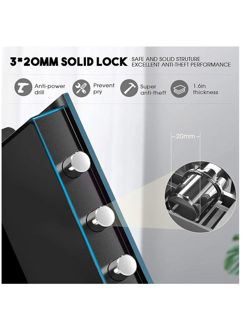 Beauenty Safe Box, Electronic Safety Box with Digital Keypad and Emergency Keys, Home Security Locker for Valuables, Jewelry, Money and Documents, Gold - Image 3