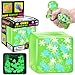 YVBBHE Green Squeeze Cube with Glow in The Dark Snowflakes InsideSquishy Fidget Gummy Toys Luminous Sensory Toys for Kids Autism Maltose Balls for Anxiety Stress Relief Gifts for Kids - Image 2