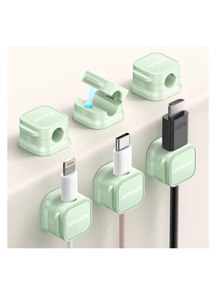 KASTWAVE Magnetic Cord Organizer Holder, 6 Pack Desk Cable Clips Management, Hide Phone Charging Cable Keeper, Strong Adhesive Wire Charger Holder for Nightstand, Kitchen Appliances, Office Supplies - Image 1