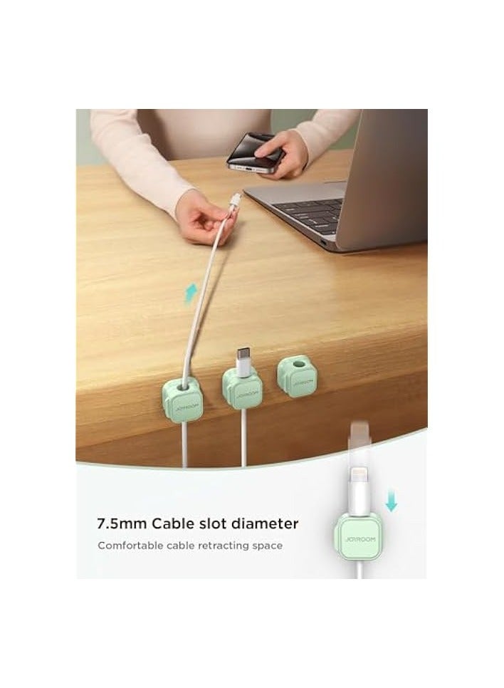 KASTWAVE Magnetic Cord Organizer Holder, 6 Pack Desk Cable Clips Management, Hide Phone Charging Cable Keeper, Strong Adhesive Wire Charger Holder for Nightstand, Kitchen Appliances, Office Supplies - Image 3