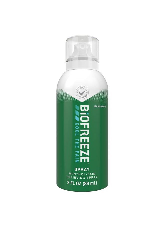 Biofreeze Menthol Spray 3 FL OZ Colorless Aerosol Spray Associated with Sore Muscles, Arthritis, Simple Backaches, and Joint Pain (Packaging May Vary) (1)  - Image 1