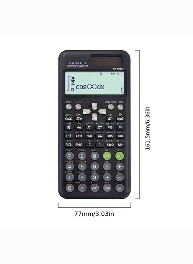 CTIFREE FX-991ES Plus Scientific Calculator, 417 Functions, Dual Power, Textbook Display for School & Office - Image 2