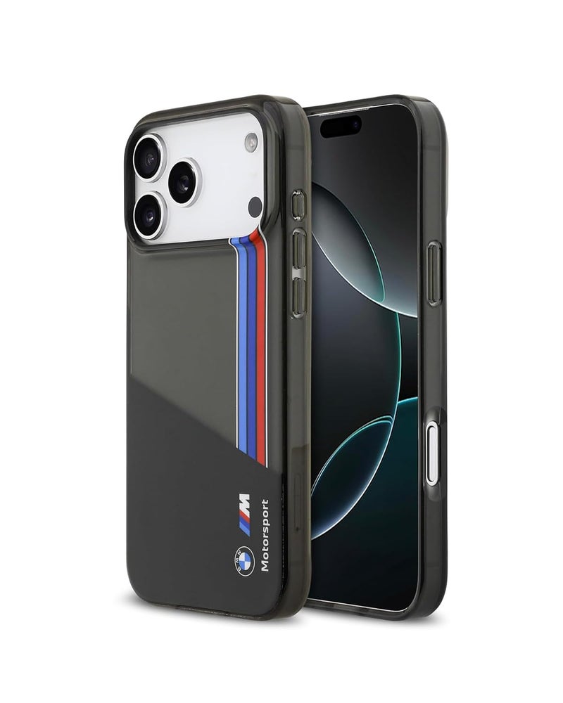 CG MOBILE BMW [Official Licensed] Protective Case Designed for iPhone 17 Pro Max |Motorsport Collection|IML Printed Case with Vertical Stripes - Black - Image 1