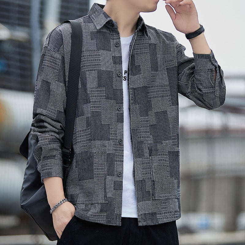 Thin Plus Size Denim Shirt Men'S Workwear Long-Sleeved Shirt Loose Plus Size Large Size Casual Jacket - Image 1