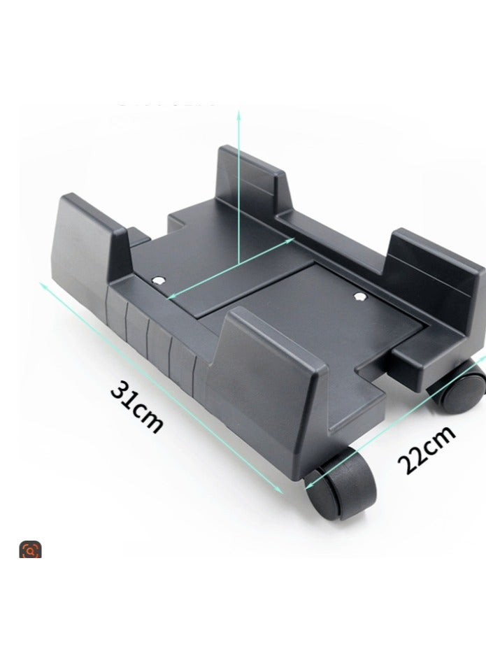 LOULUEN Mobile Desktop Computer Floor Stand Rolling Wheels Adjustable Width PC Tower Holder  - Image 3