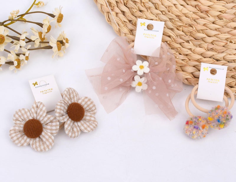 BIANHUAN 10 pairs Hair Ties With Bows 1.2 Inch Small, Ponytail Holders Pigtails Elastic Bands Hair Accessories For [Toddler] Kids [Baby] [Girl]s (Set-E) - Image 4