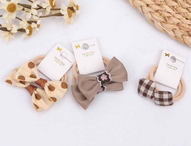 BIANHUAN 10 pairs Hair Ties With Bows 1.2 Inch Small, Ponytail Holders Pigtails Elastic Bands Hair Accessories For [Toddler] Kids [Baby] [Girl]s (Set-E) - Image 5