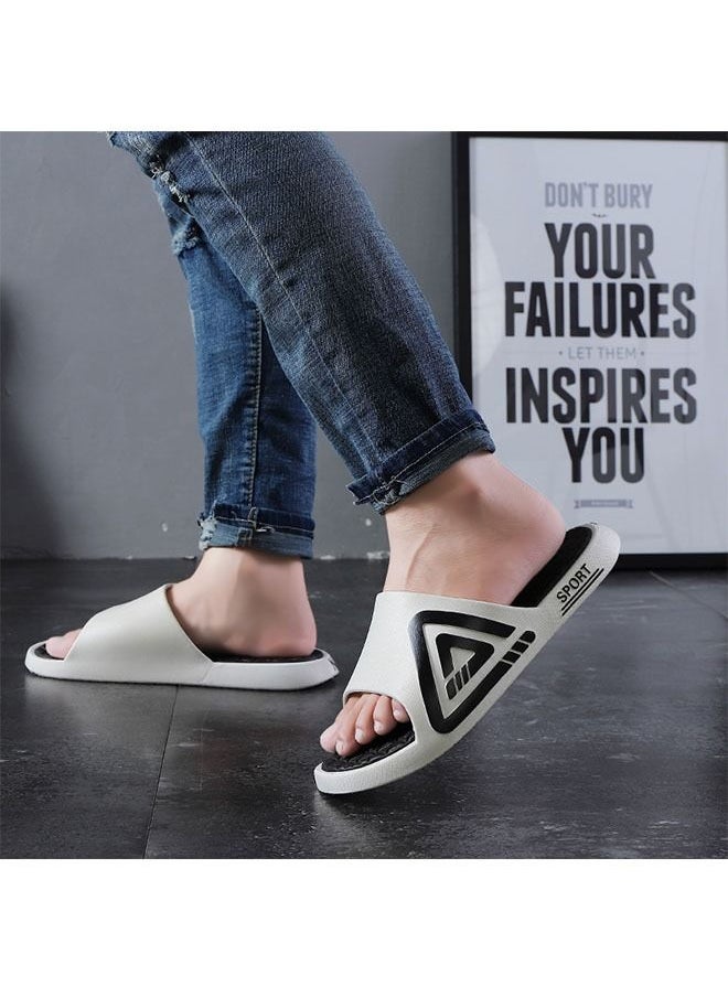 ZCM-HAPPY Unisex Shower Slippers Men's Women's Non-Slip Flat Sandals Suitable for Outdoor or Indoor or Bathroom Use  - Image 2