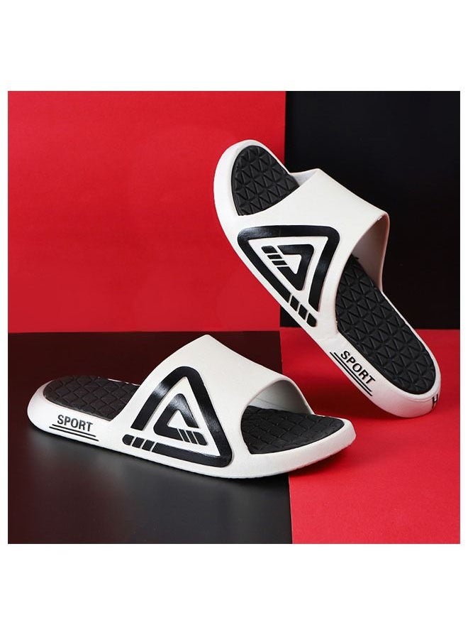 ZCM-HAPPY Unisex Shower Slippers Men's Women's Non-Slip Flat Sandals Suitable for Outdoor or Indoor or Bathroom Use  - Image 1