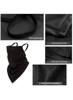MileMelo 2 Pack Unisex Face Mask Scarf Neck Gaiters Dust Cloth Washable Wind Motorcycle Mask Women Men UV Protection Reusable Breathable Cover Outdoor Cycling Ear Loops Stretchy  - Image 4