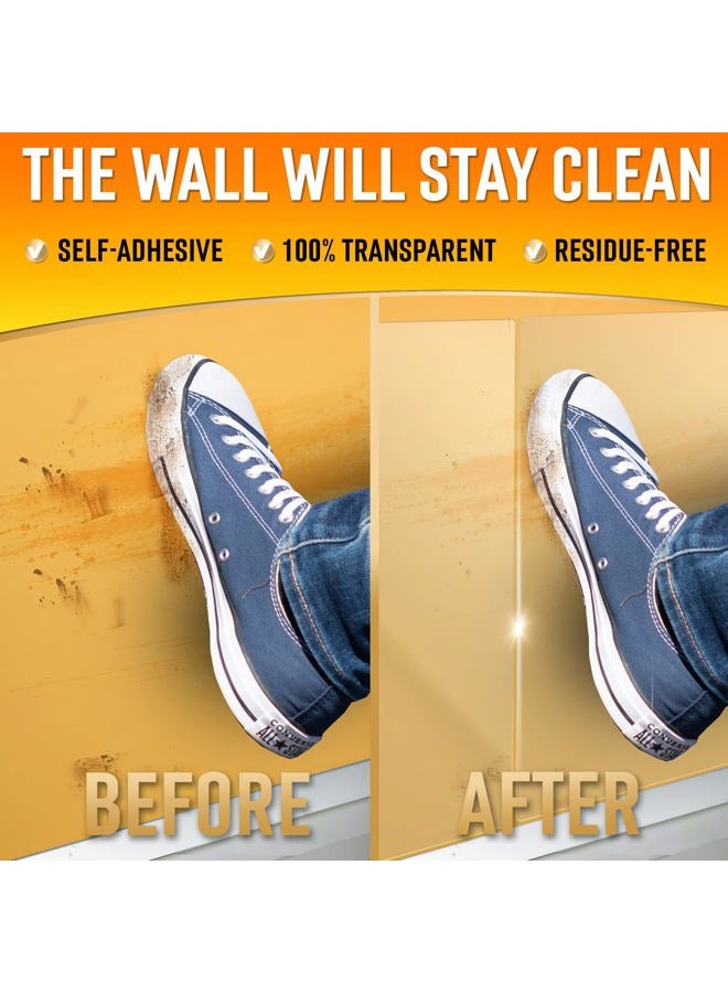 Primens Wall Protector Sheets for Painted Wall. Clear Plastic Adhesive Film Stickers for Kitchen & Office from Oil Backsplash, Trash, Chair Back, Furniture, Scuff. Door Guards Shield Dog, Contact Paper - Image 2