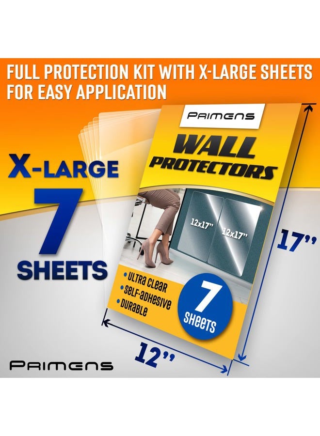 Primens Wall Protector Sheets for Painted Wall. Clear Plastic Adhesive Film Stickers for Kitchen & Office from Oil Backsplash, Trash, Chair Back, Furniture, Scuff. Door Guards Shield Dog, Contact Paper - Image 5