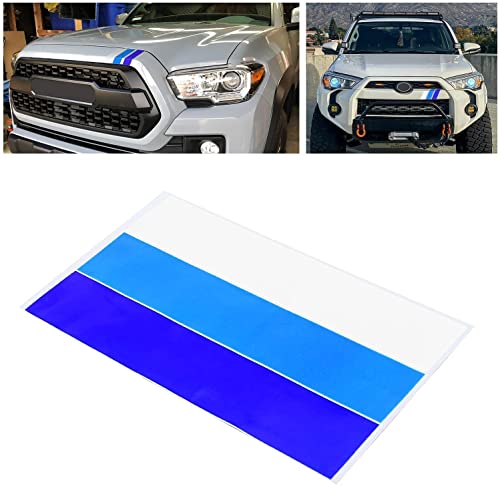 MOCHENT 2 Pcs Classic Retro Style TriColor Stripe Decal Sticker for Toyota Tacoma 4Runner Tundra Accessories Decoration Grille Fender Hood Side Skirt Bumper Dashboard WhiteBlueDark Blue - Image 1