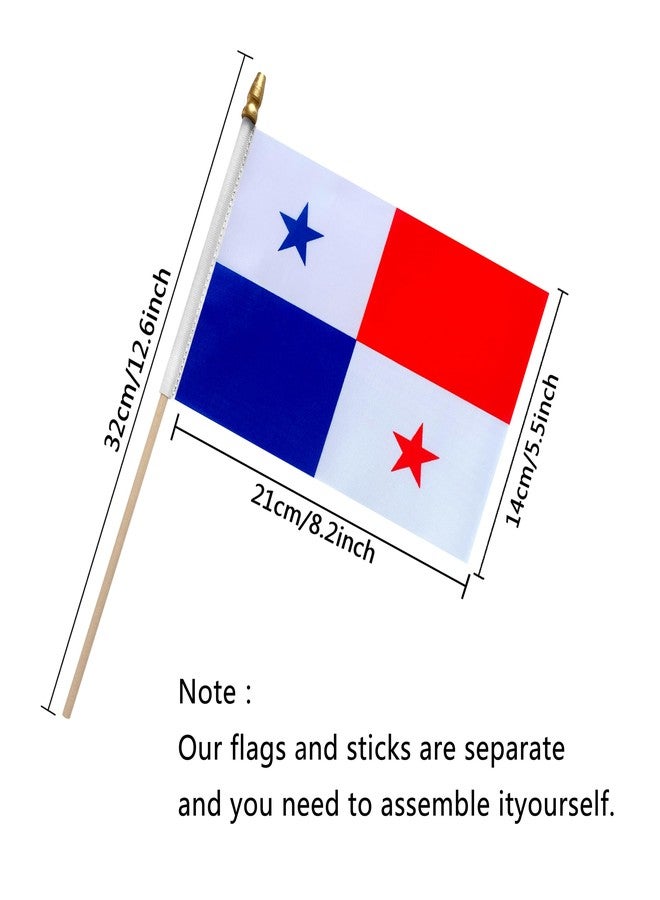 TSMD Panama Stick Flag Panamanian Small Mini Hand Held Flags,5x8 Inch,12 Pack - Image 2