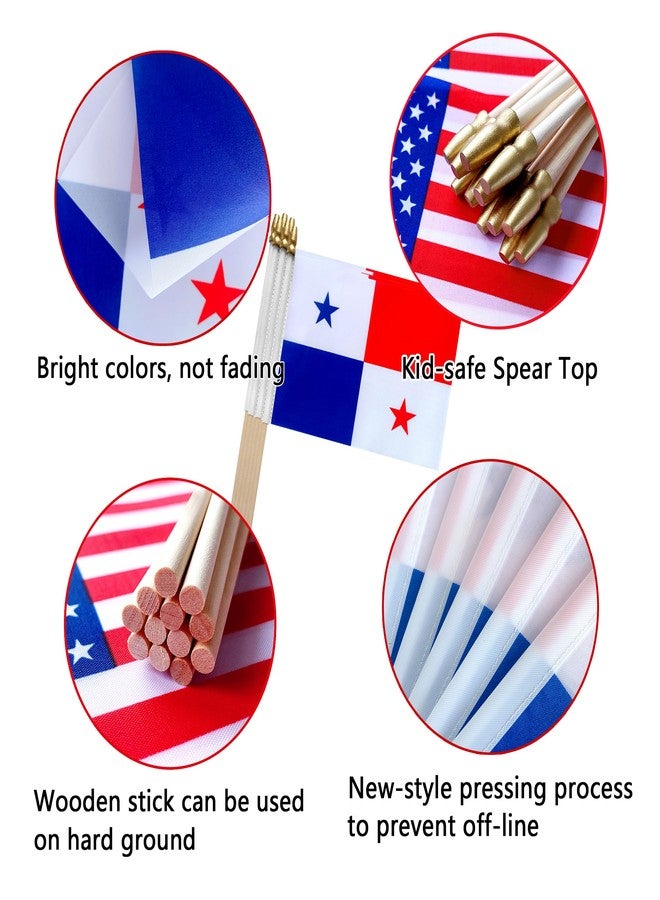 TSMD Panama Stick Flag Panamanian Small Mini Hand Held Flags,5x8 Inch,12 Pack - Image 4