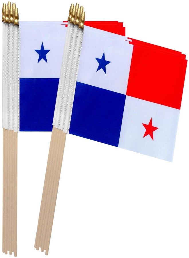 TSMD Panama Stick Flag Panamanian Small Mini Hand Held Flags,5x8 Inch,12 Pack - Image 1