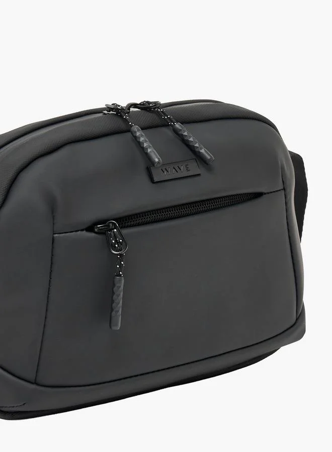 Wave BLACK Solid Crossbody Bag for Men | Best Price UAE