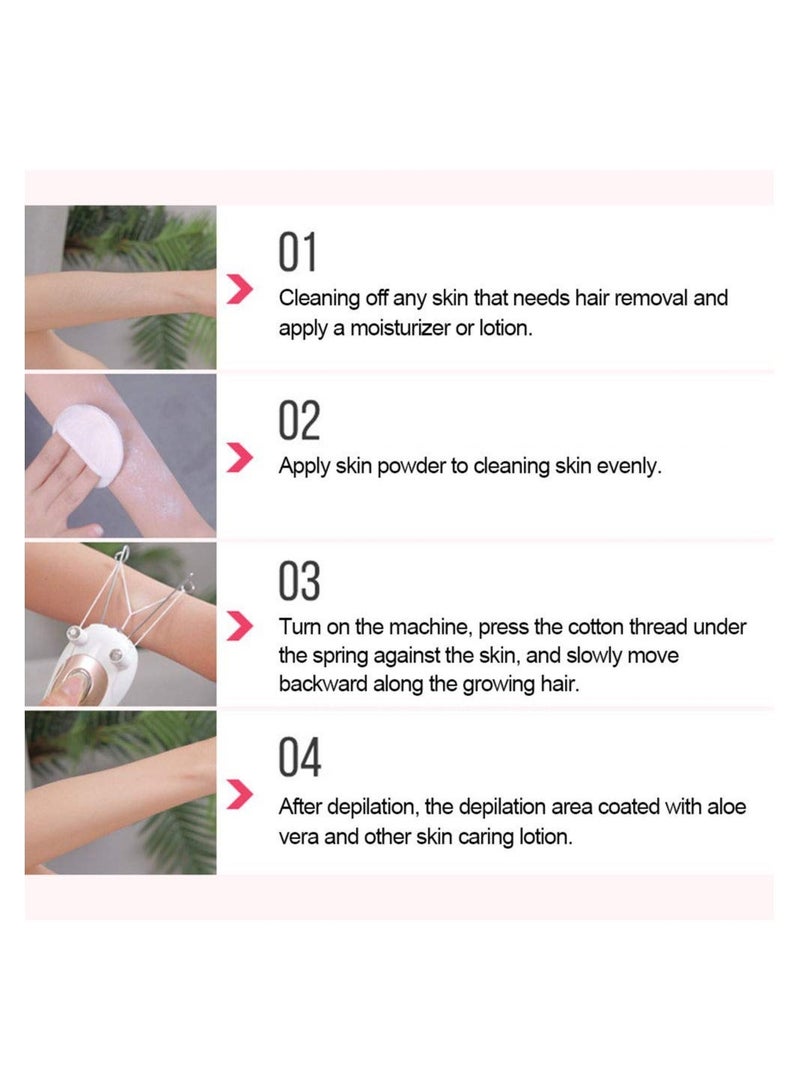 Electric Facial Hair Remover for Women, SYOSI Threading Epilator,Face Massager Pull Faces Delicate Device Depilation, Epilator Trimmer Ladies Removing Fuzz(Gold) - Image 3