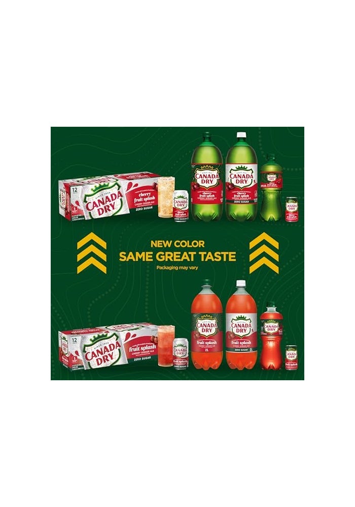 Canada Dry Zero Sugar Cherry Gingerale Fruit Splash 12oz Pack of 12 - Image 5