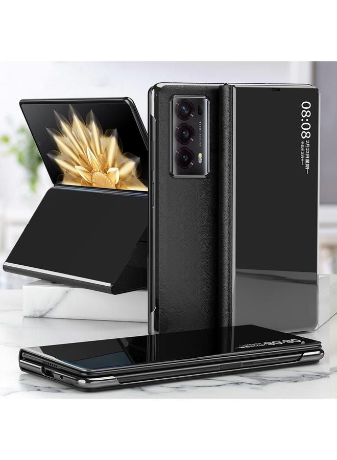 S-TOP Case For Honor Magic V2 Electroplated Mirror Protective Phone Case with Holder - Image 1