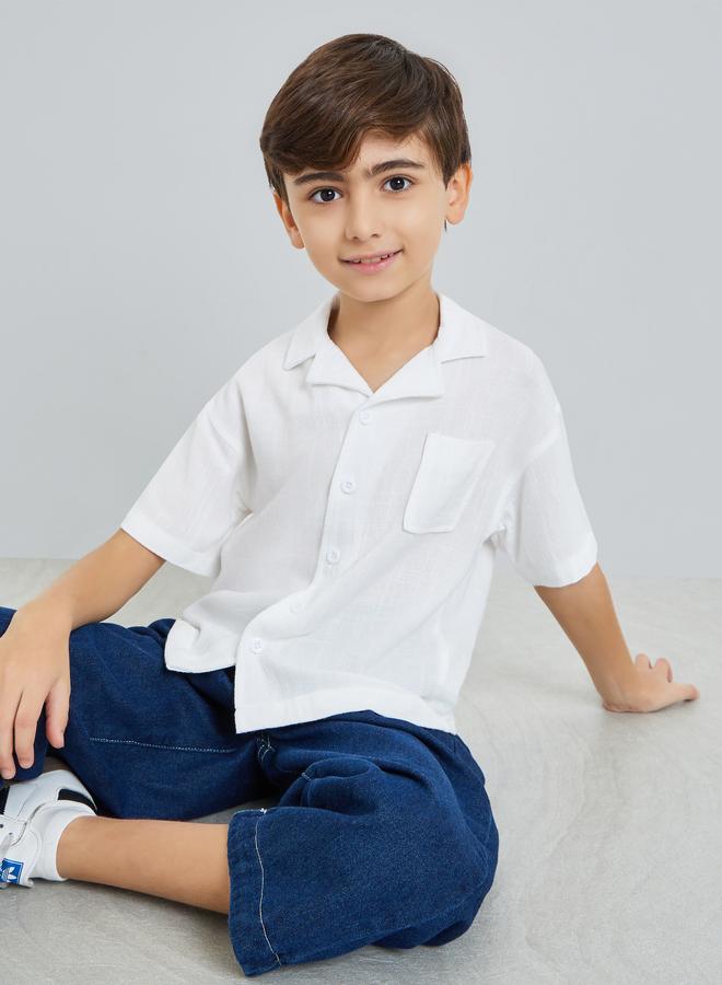 Styli Kids White Short Sleeve Shirt - Image 1