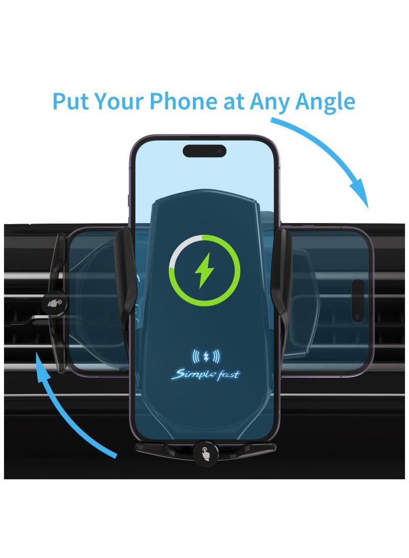 SOLARAE 15 W Car Mobile Phone Holder with Charging Function, Automatic Clamping Qi Inductive Charging Station Car Charger Accessories Fast Wireless Charger Car for iPhone Samsung LG - Image 2