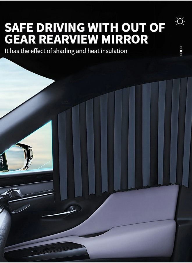 GROIC - Car Window Shades,2 Pcs Car Curtains Window Covers Interior Full Priavcy Protection, Car Front Window Sun Shades,Privacy Magnetic Black Covers Car Curtains,Car Interior - Image 1