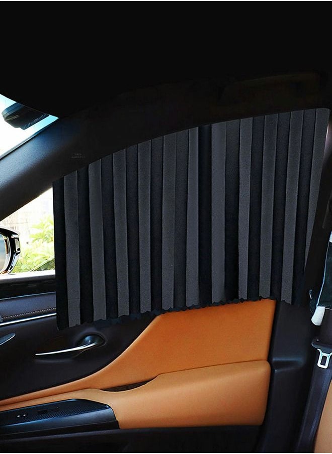GROIC - Car Window Shades,2 Pcs Car Curtains Window Covers Interior Full Priavcy Protection, Car Front Window Sun Shades,Privacy Magnetic Black Covers Car Curtains,Car Interior - Image 1