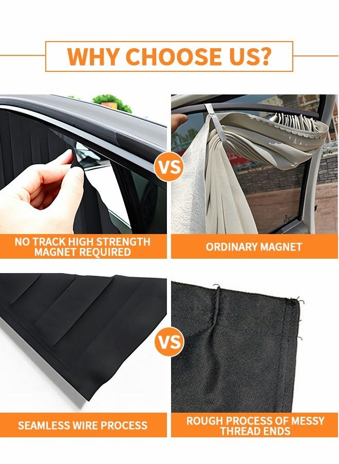 GROIC - Car Window Shades,2 Pcs Car Curtains Window Covers Interior Full Priavcy Protection, Car Front Window Sun Shades,Privacy Magnetic Black Covers Car Curtains,Car Interior - Image 1