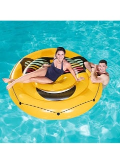 Bestway 43139-Inflatable Pool Float Summer Stylez Giant Emoji Island Φ1.88m / Φ74", Yellow  - Image 2