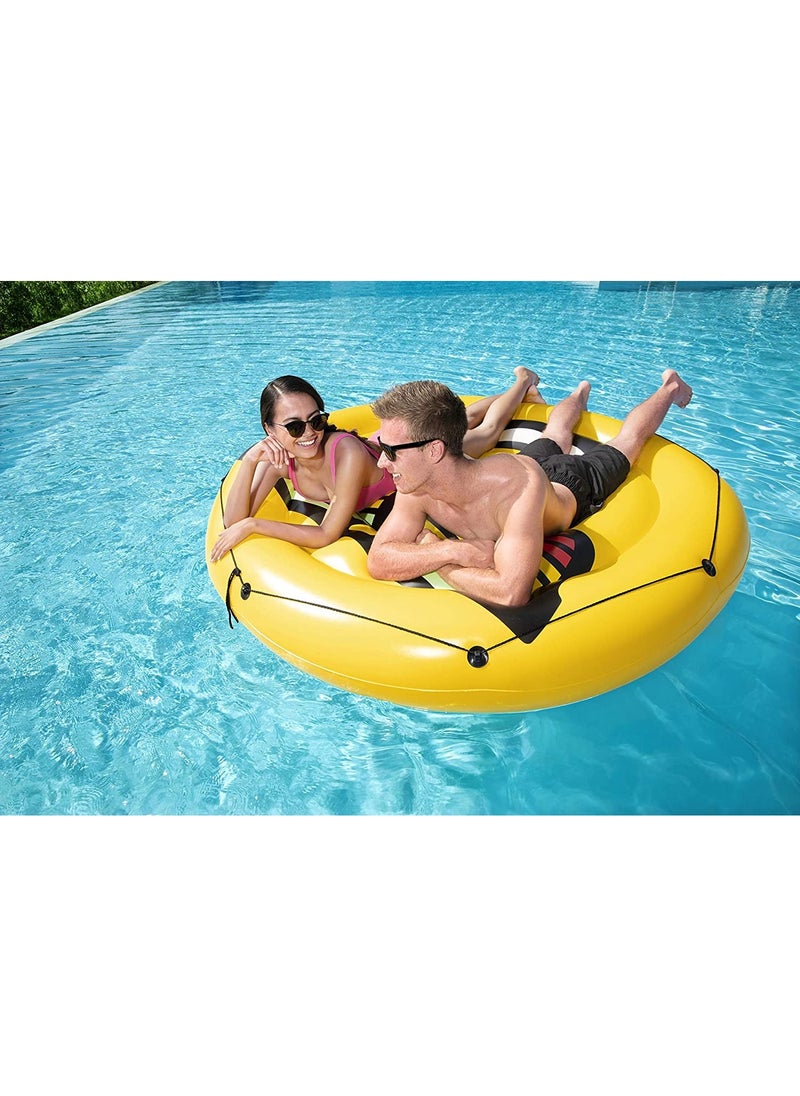 Bestway - 43139-Inflatable Pool Float Summer Stylez Giant Emoji Island Φ1.88m / Φ74", Yellow - Image 1