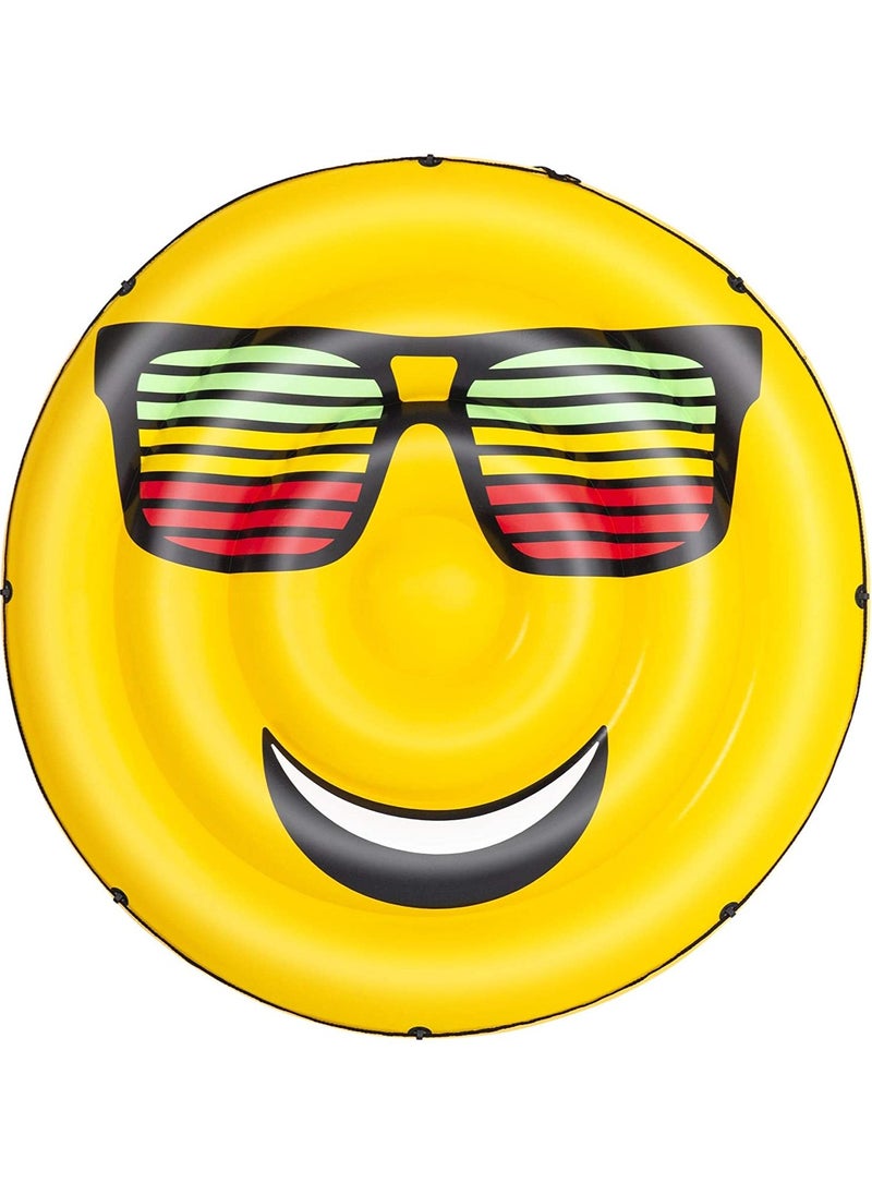 Bestway - 43139-Inflatable Pool Float Summer Stylez Giant Emoji Island Φ1.88m / Φ74", Yellow - Image 1
