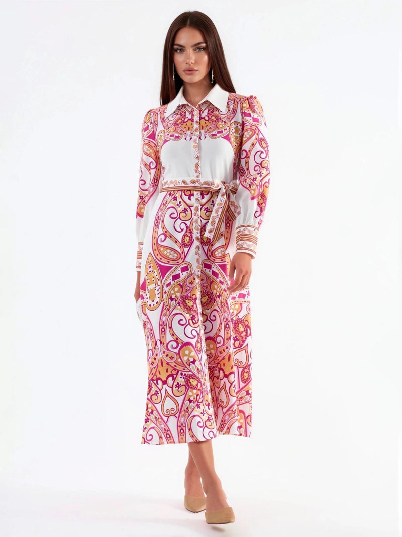 Jennyfer Paisley Print Belted Maxi Dress - Image 5