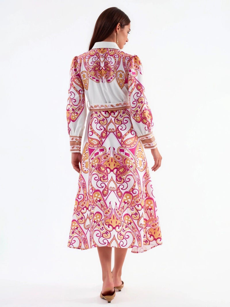 Jennyfer Paisley Print Belted Maxi Dress - Image 3