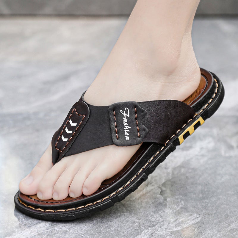 Men'S Summer Non-Slip Flip-Flops, Soft-Soled Breathable Beach Shoes, Trendy Outdoor Men'S Slippers - Image 5