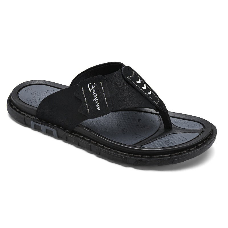 Men'S Summer Non-Slip Flip-Flops, Soft-Soled Breathable Beach Shoes, Trendy Outdoor Men'S Slippers - Image 1