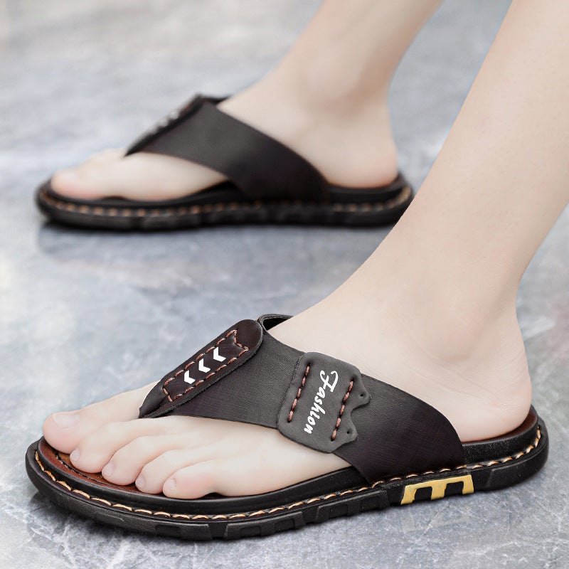 Men'S Summer Non-Slip Flip-Flops, Soft-Soled Breathable Beach Shoes, Trendy Outdoor Men'S Slippers - Image 4