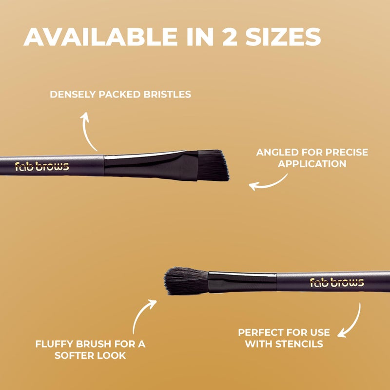 Fab Brows Lux Brow Brush | Ultra Fine Angled Eyebrow Brushes | Larger Dual Brow Brush | Creates Bold or Soft Looks | Beginner-Friendly | Eyebrow Makeup Brushes | Beauty Tools | Vegan, Hypoallergenic - Image 3