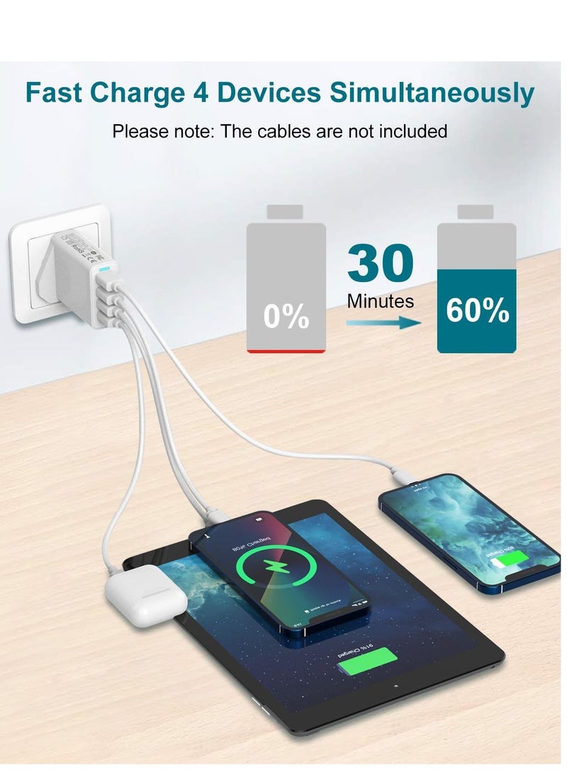 ELTRAZONE New USB C Plug, 40W 4-Port USB C Fast Charger Plug Multi USB Plug Adapter UK Fast Charge Type C Plug Charger, USB Charger Plug, Dual USB C Power Adapter for iPhone 16, 15, 14, 13 Pro Max, iPad, Samsung Galaxy - Image 2