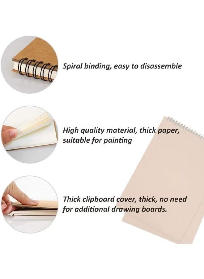 A4 Blank Notebook, Kraft Cover Sketchbook, Eye Protection Paper, Office Product for Sketching/Writing, Notebook for Journals, Travel Diaries, Poetry, 30 Sheets of Thick Paper - Image 5